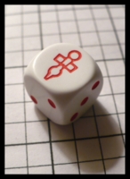 Dice : Dice - 6D - White and Red With Icon Unknown - Chimera Hobby Shop Apr 2010
